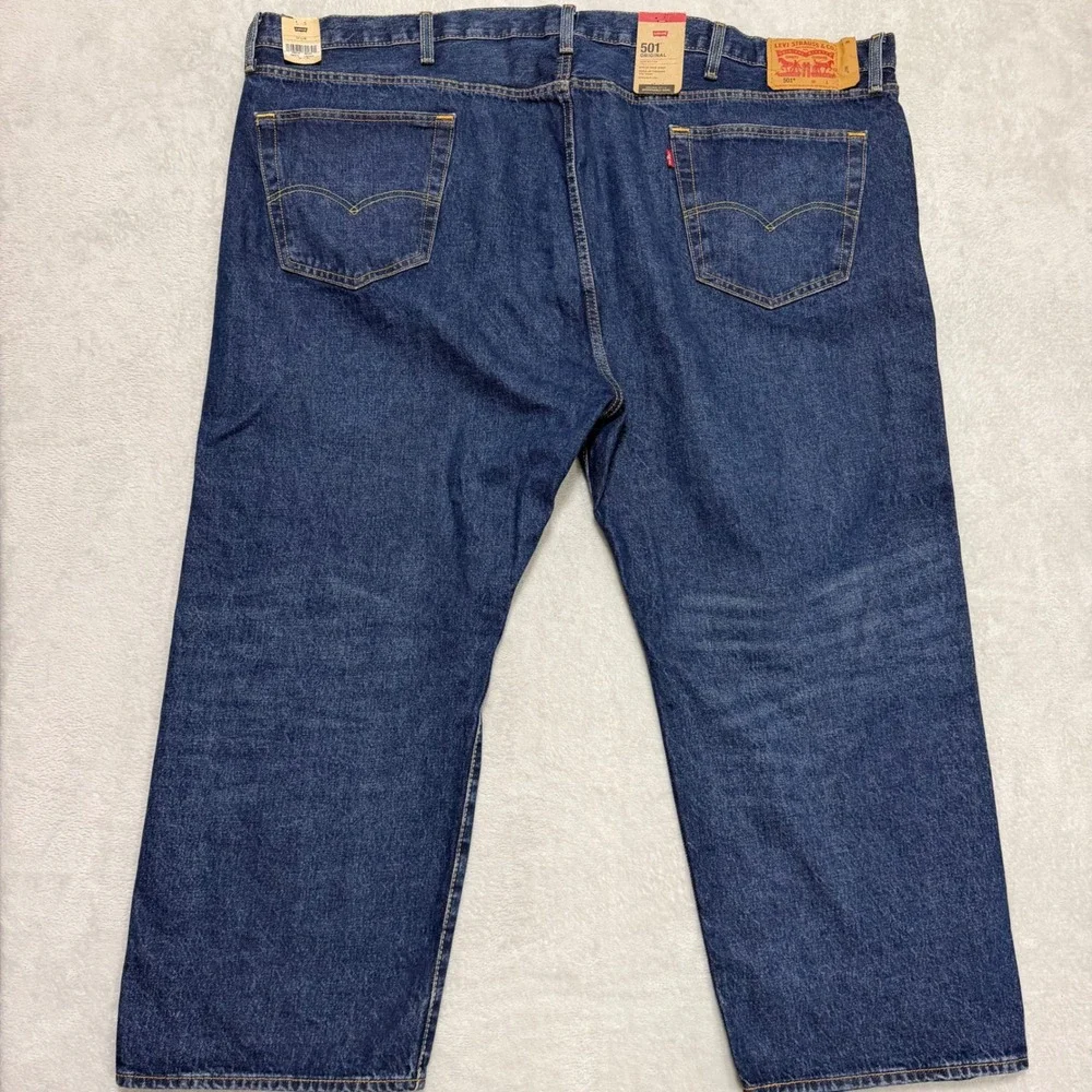 Levi Strauss 501 Original Mens 54x28 Blue Denim Straight Leg Button Fly Jeans